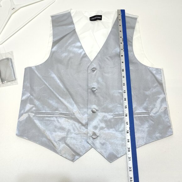 American Exchange Satin Formal Vest Matching Pocket Square Boy's Size 14 NWOT - Picture 8 of 9